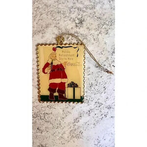 Vintage 1994 Coca-Cola‎ Postage Stamp Santa Christmas Ornaments Limited Edition